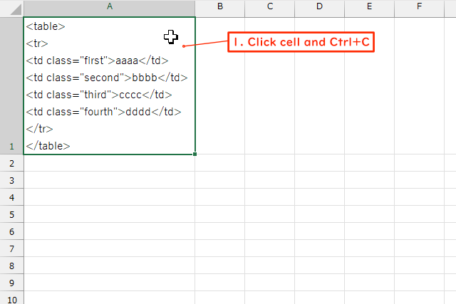 Excel image with text containing line breaks and double quotation marks in cells