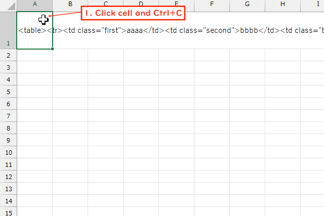 Excel image with text containing double quotation marks in a cell. No apparent line breaks.