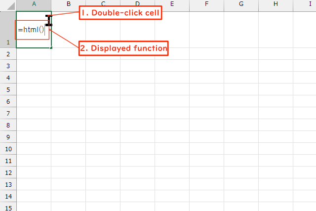 Excel image with “=html()” in the cell